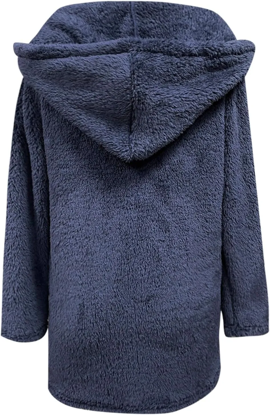 2023 Women's Fleece Coat Winter Warm Oversized Open Front Fuzzy Cardigan Soft Trendy Casual Hooded Draped Jackets with Pocket
