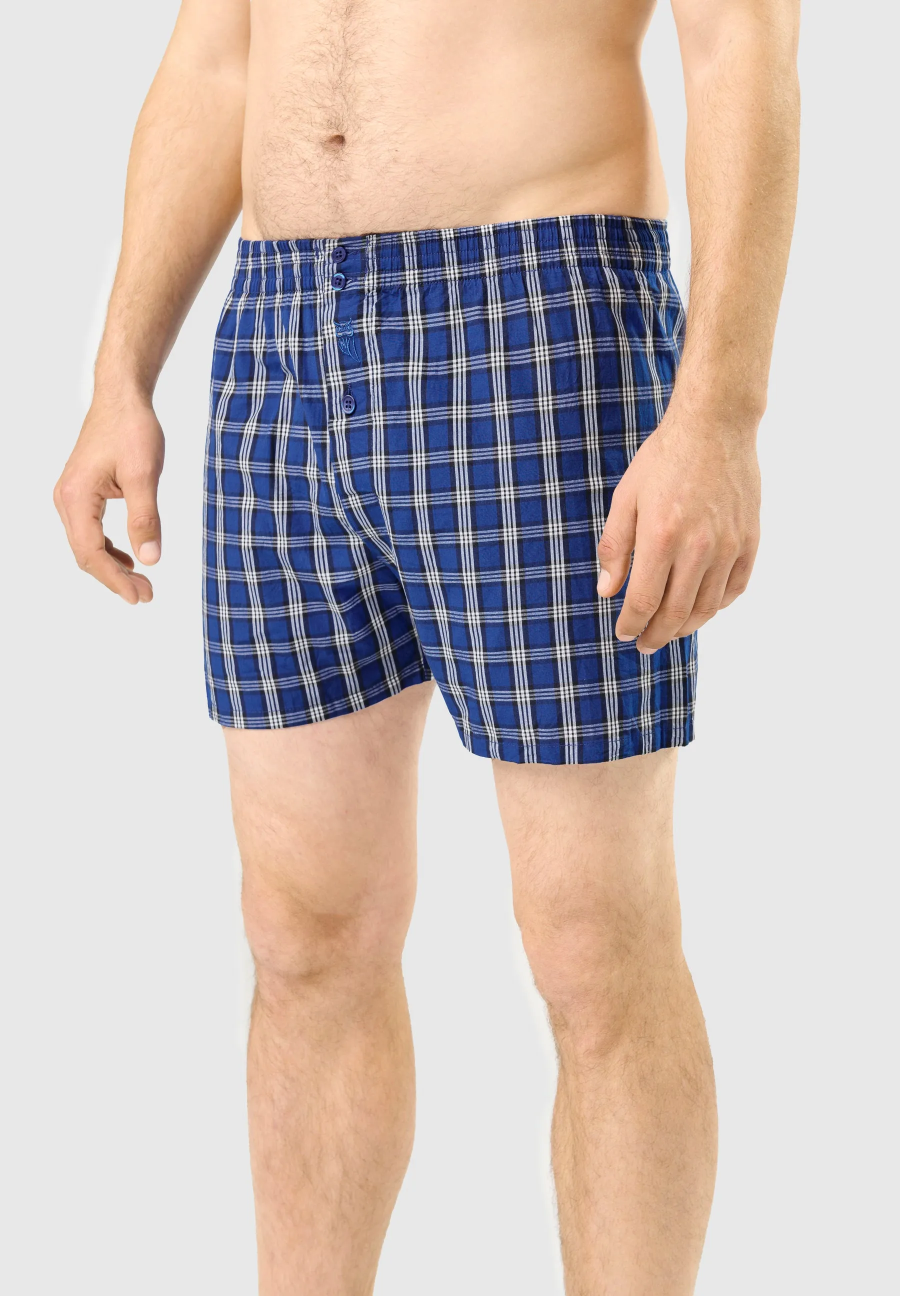 Calzoncillo Bóxer Hombre Algodón Tela Cuadros - Azul 6312_33