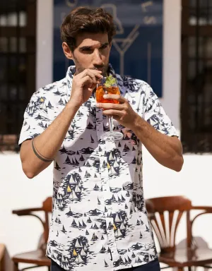 Camisa Manga Corta Estampada Hojas - Seaworld