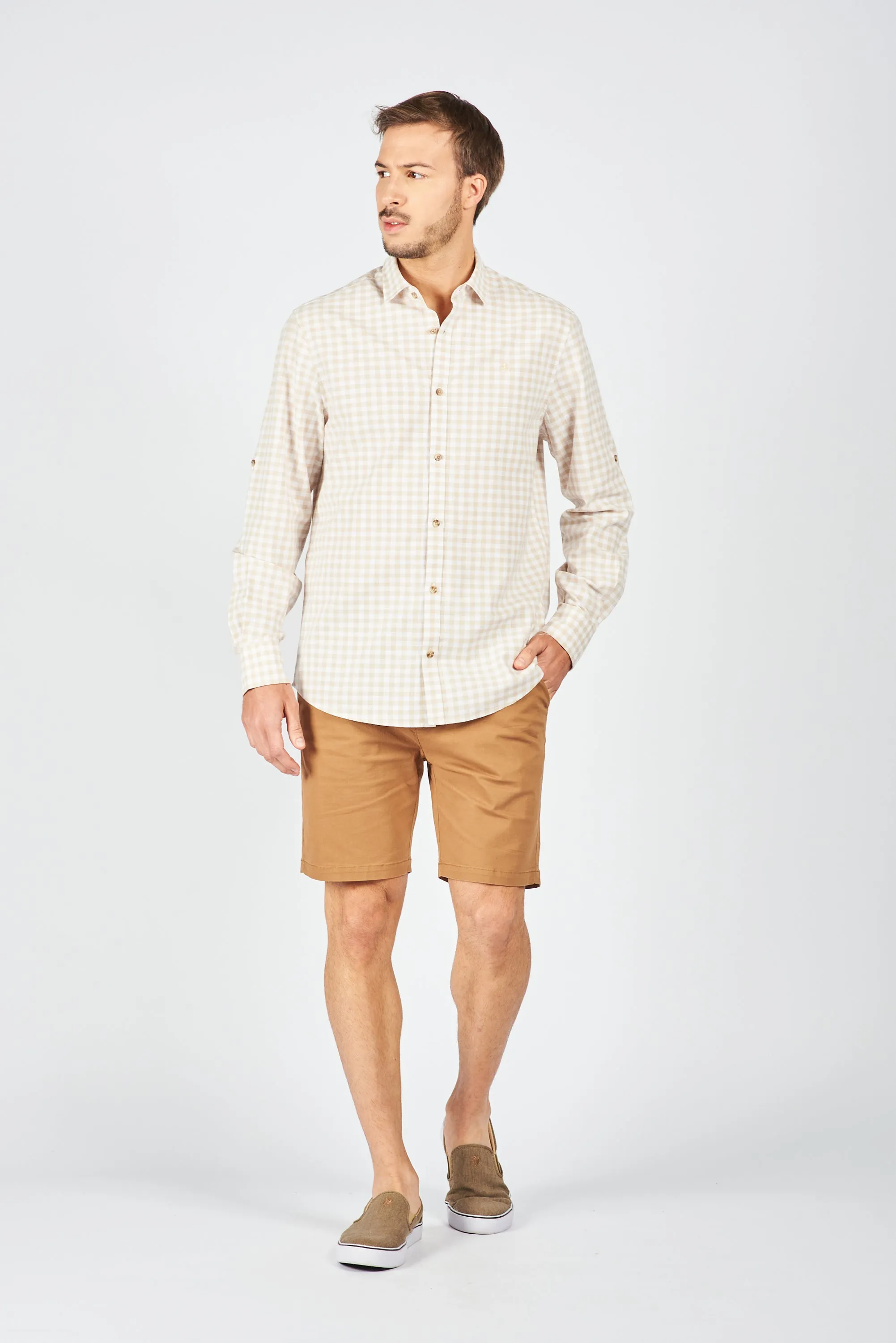 CAMISA MANGA LARGA MONACO BEIGE