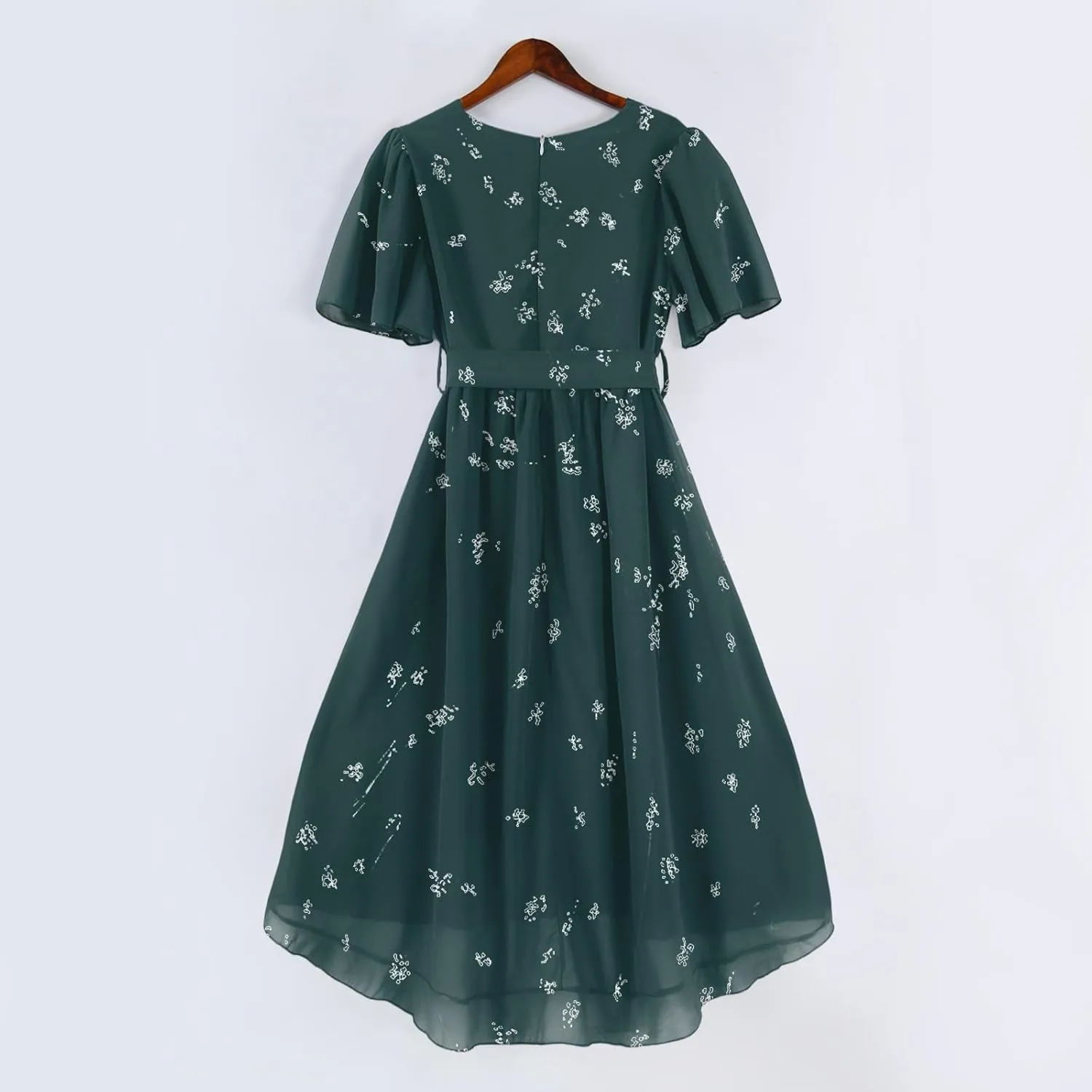 Dresses for Women 2025 Elegant Classy Boho Floral V Neck Belted Summer Sundress Wedding Guest Prom Cocktail Midi Dress