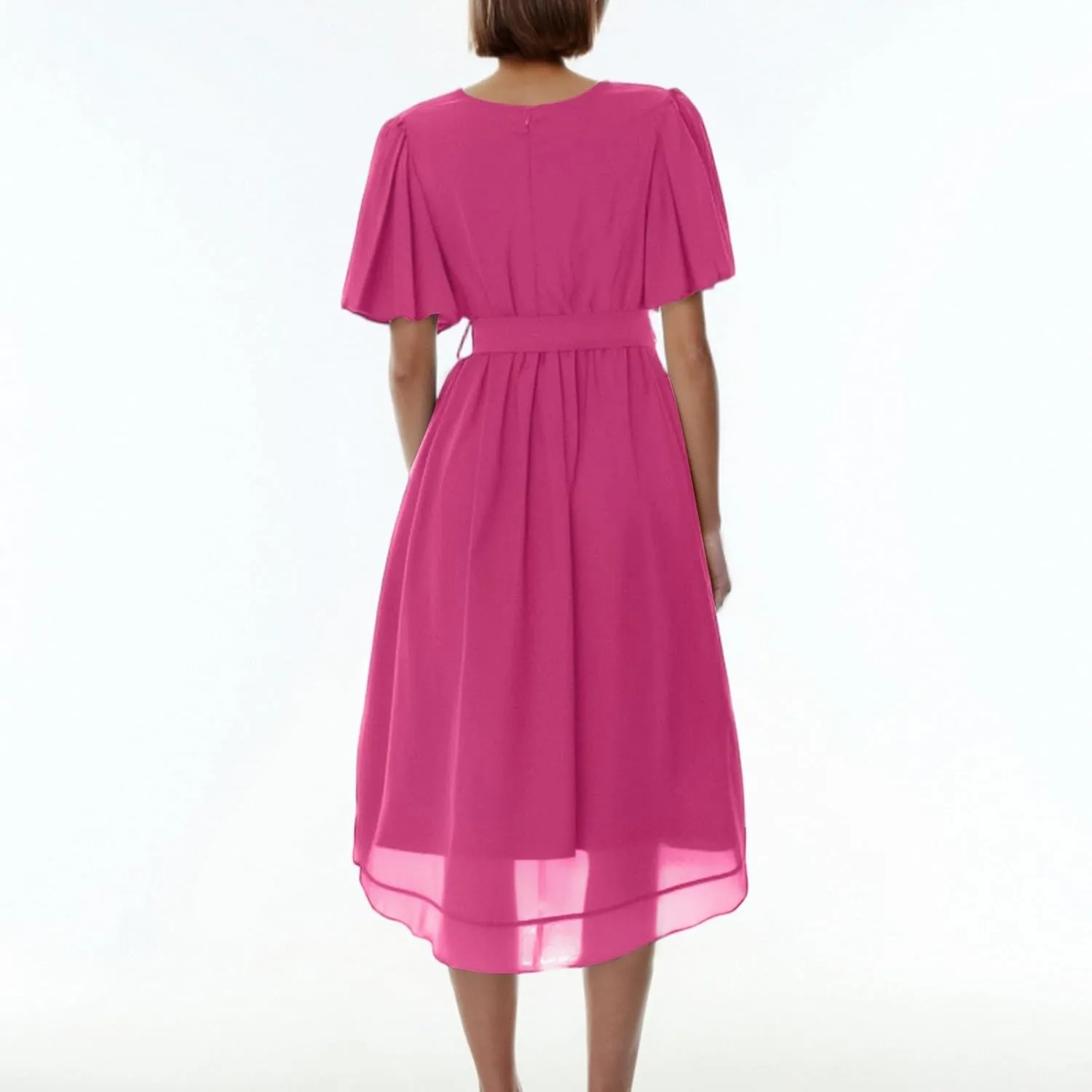 Dresses for Women 2025 Elegant Classy Boho Floral V Neck Belted Summer Sundress Wedding Guest Prom Cocktail Midi Dress