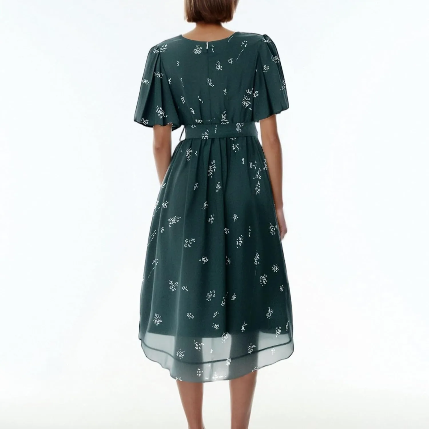 Dresses for Women 2025 Elegant Classy Boho Floral V Neck Belted Summer Sundress Wedding Guest Prom Cocktail Midi Dress