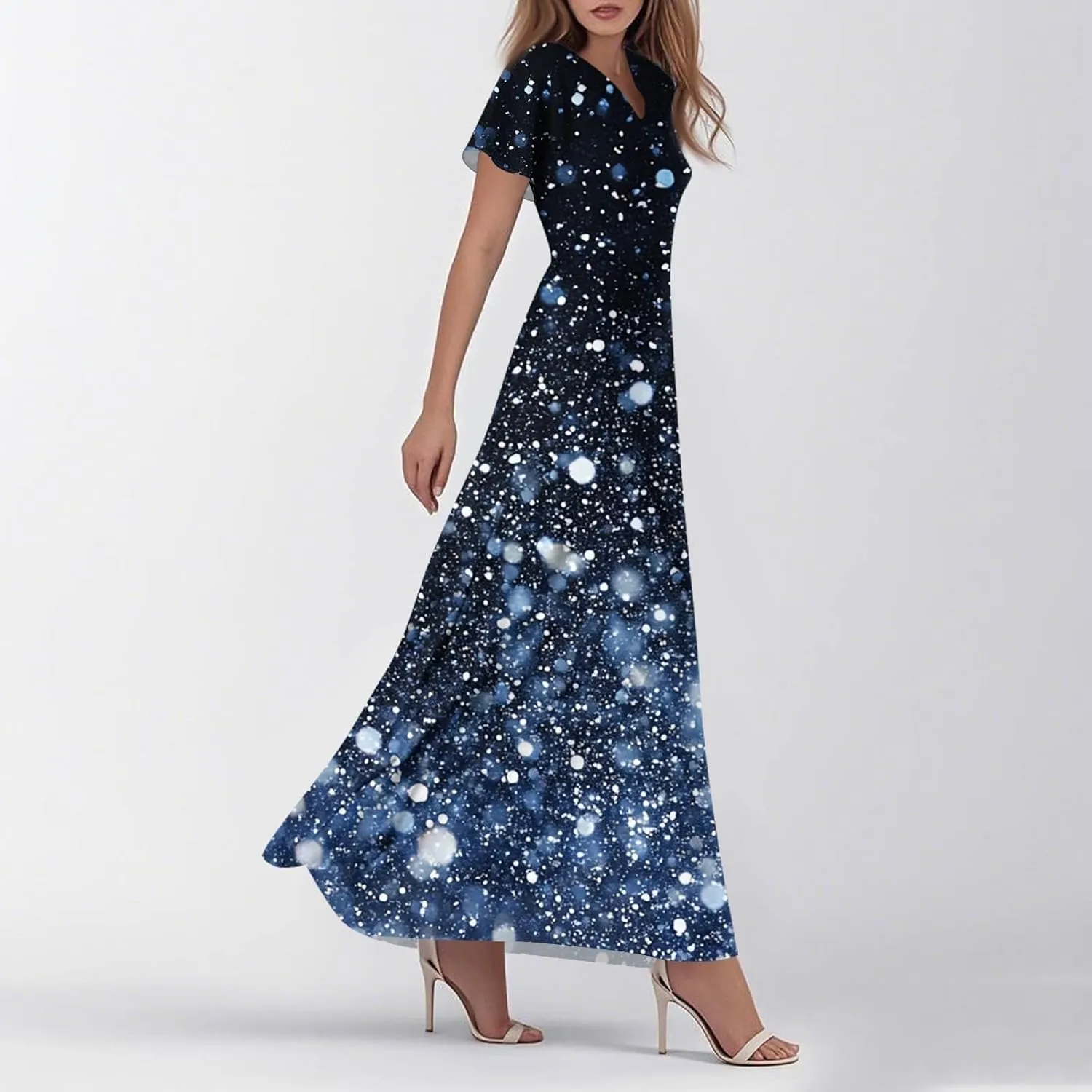 Floral Dresses for Women Classy Resort Casual Tea Party Funny Picnic Short Sleeve Sun Dresses 2025 Vacation with Sleeves