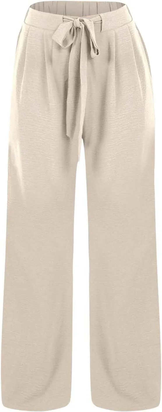 Girls Wide Leg Palazzo Pants Loose Lounges Summer High Waist Flowy Casual Trousers Beach Travel Vacation