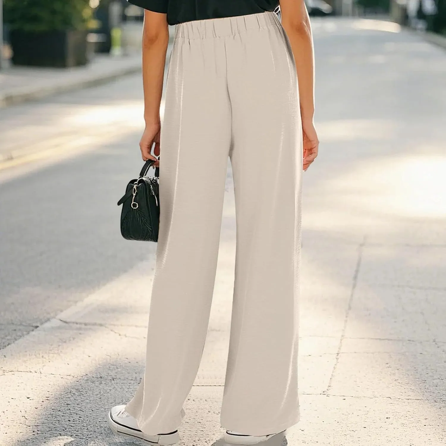 Girls Wide Leg Palazzo Pants Loose Lounges Summer High Waist Flowy Casual Trousers Beach Travel Vacation