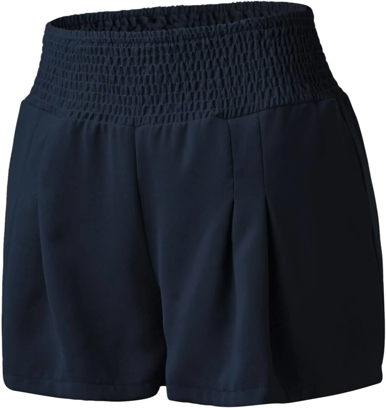 Linen Shorts for Women 2025 Summer Casual Dressy Smocked High Waisted Comfy Beach Vacation Comfy Shorts with Pocket