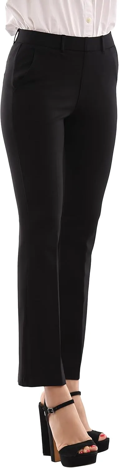 Marycrafts Women's Pull On Stretch Yoga Straight Dress Work Pants 29" /31"/33"