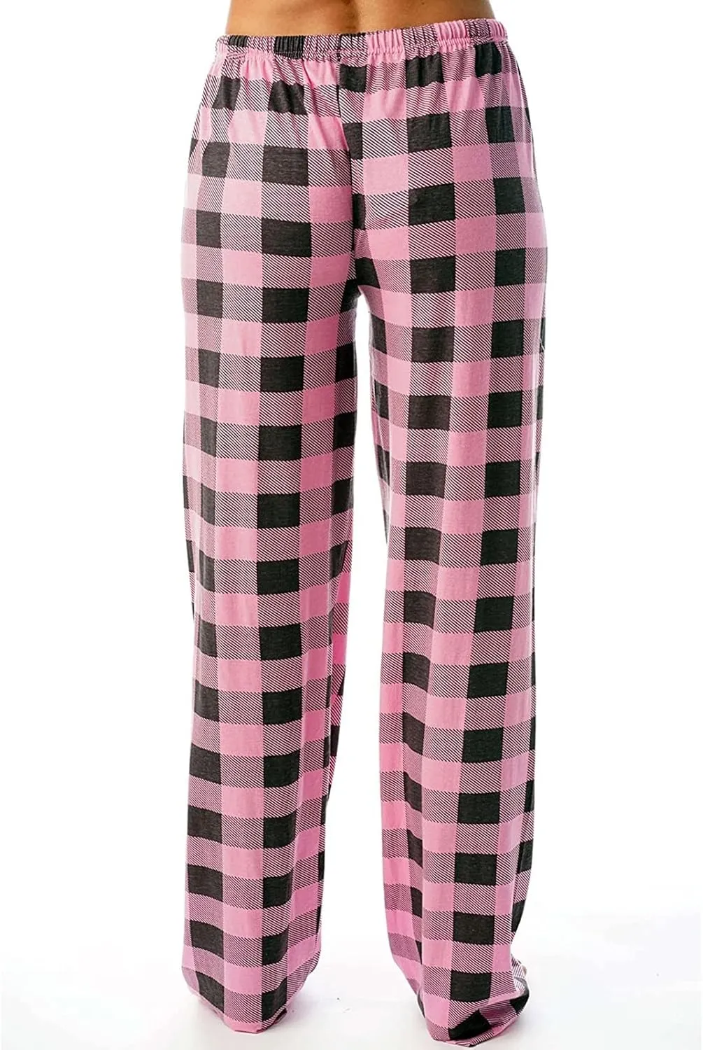 Pajamas Pants for Women 2025 Lounge Cute Plaid Pants Soft Comfy Wide Leg Trousers Sleep Bell Bottom