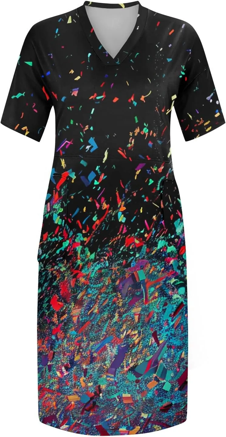 Plus Size Dresses for Curvy Women 2024 Summer Casual Short Sleeve Tshirt Midi Dress with Pockets Beach Vacation Dress