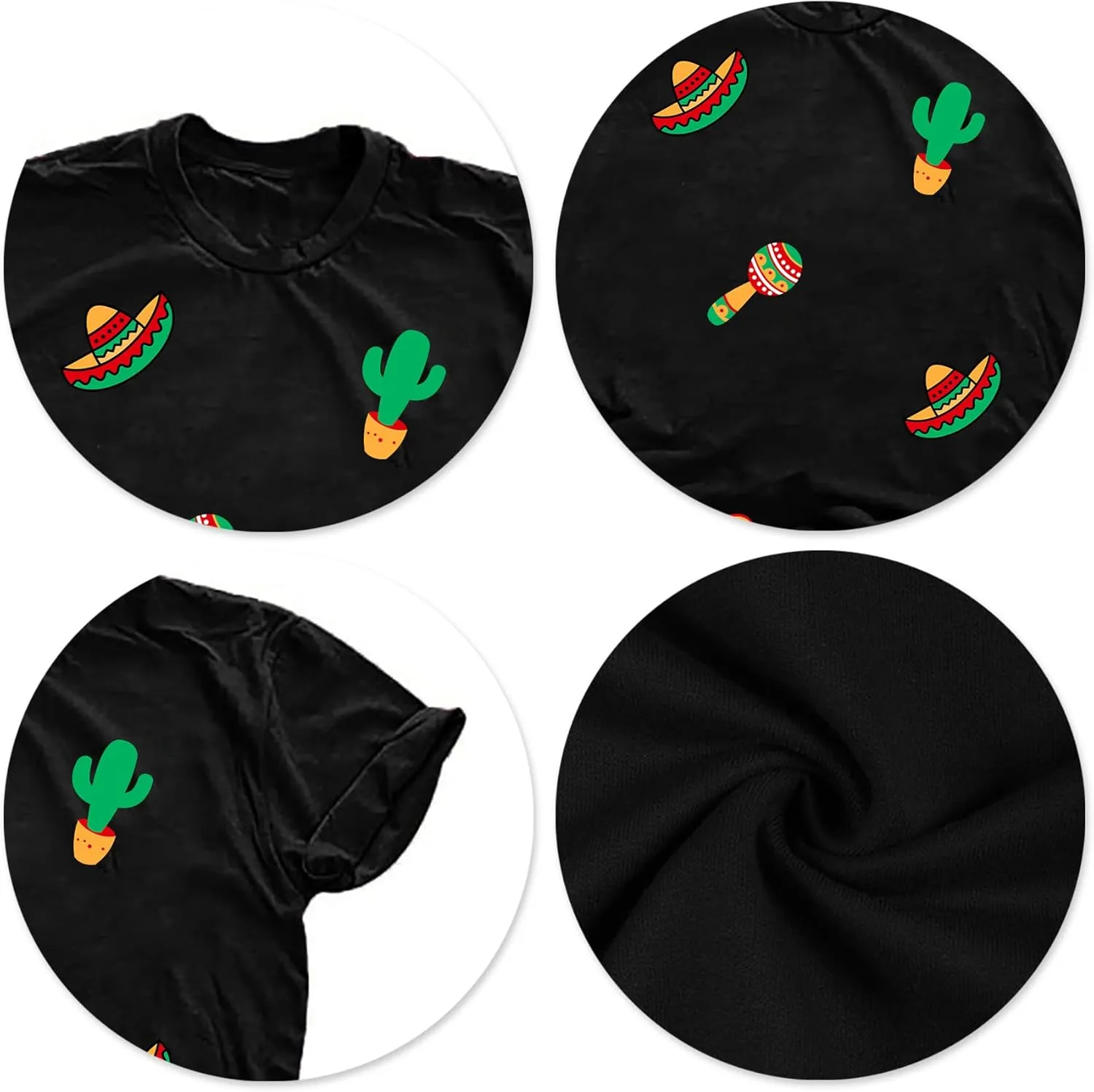 VVNTY Cinco De Mayo T Shirt for Women: Let's Fiesta Shirts Funny Mexican Party Tee Sombrero 5 De Mayo Graphic Tops