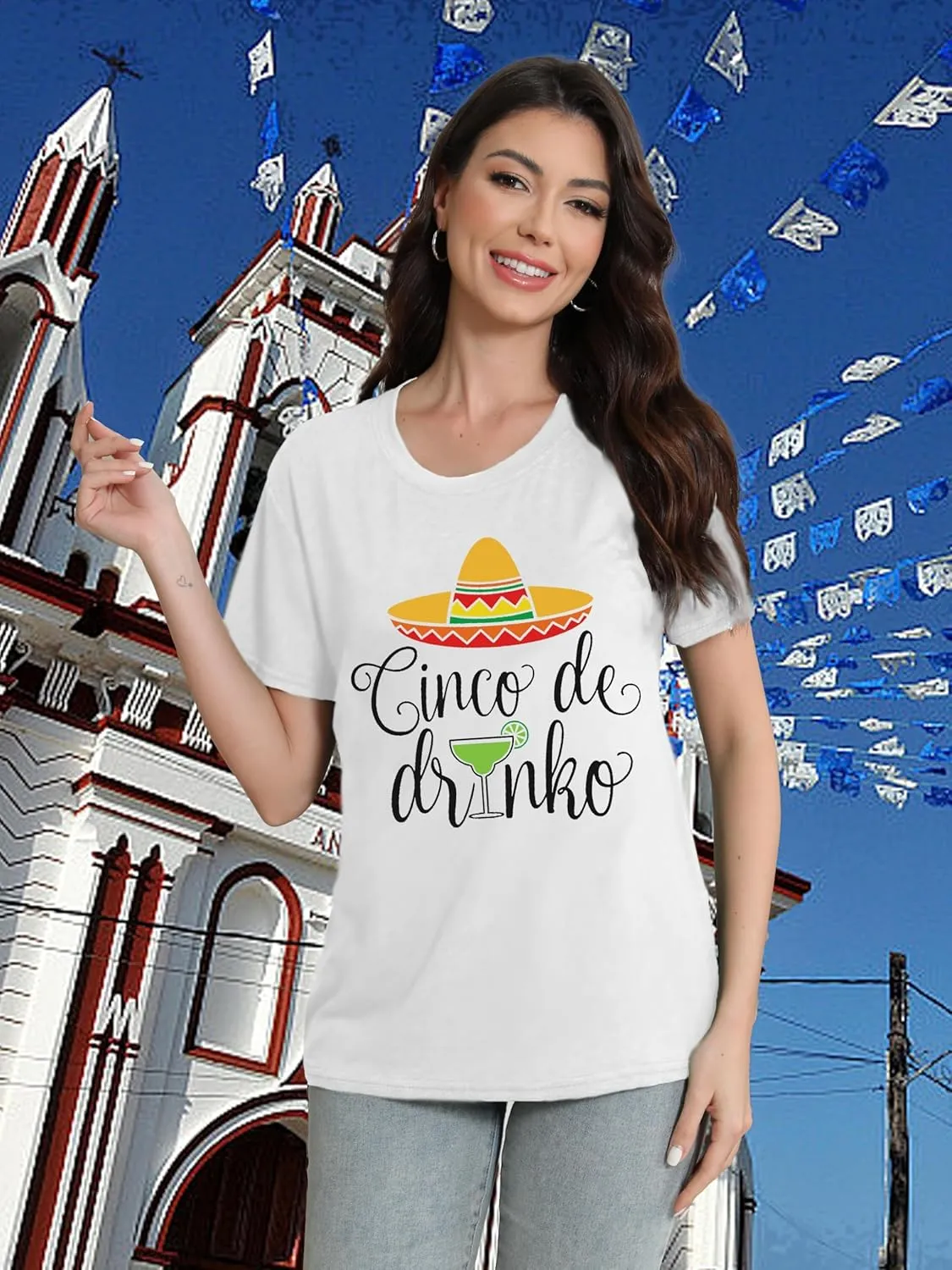 Women Cinco De Mayo Shirt Mexican Let's Fiesta T-Shirts Funny Sombrero May 5th Party Outfits