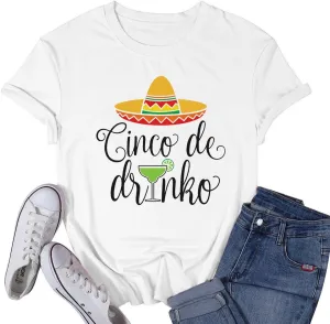 Women Cinco De Mayo Shirt Mexican Let's Fiesta T-Shirts Funny Sombrero May 5th Party Outfits