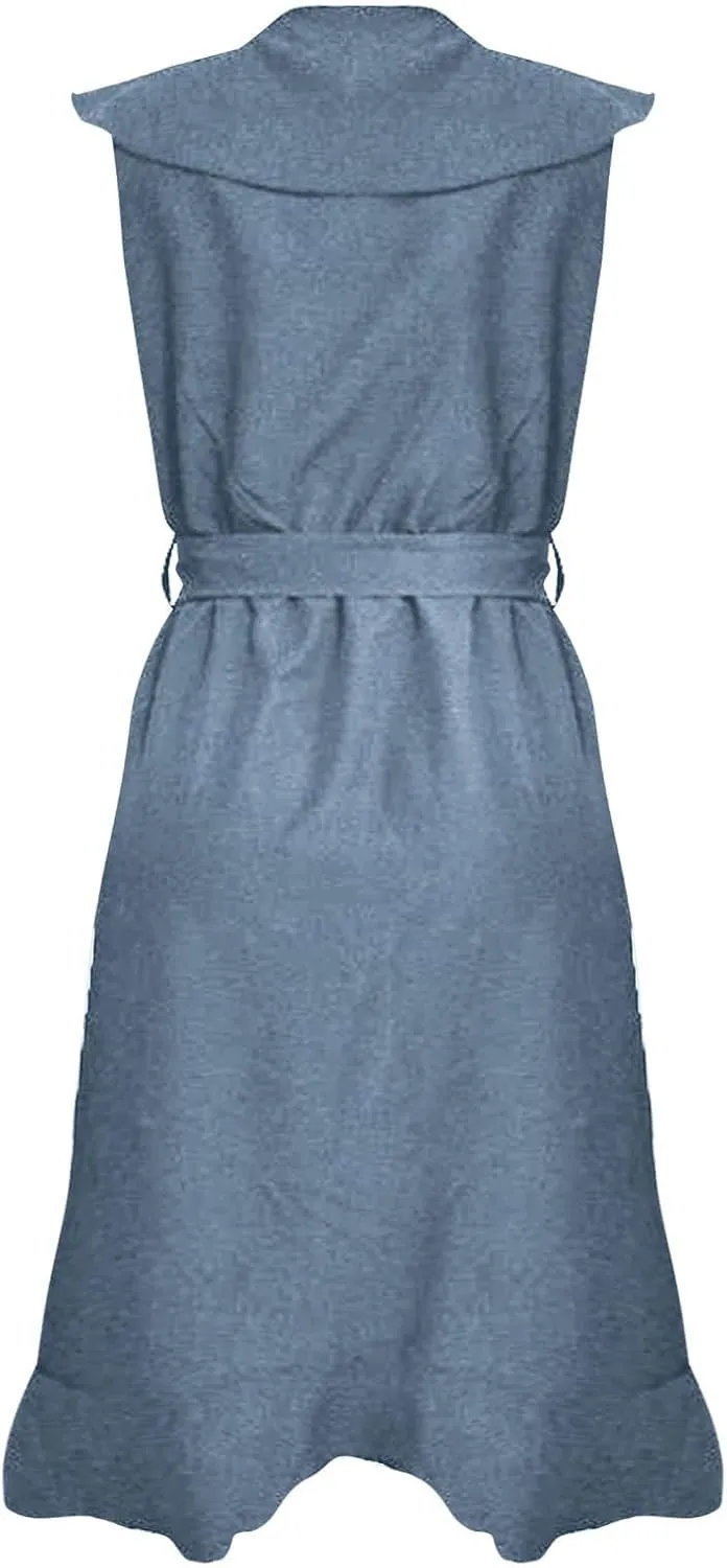 Women's 2025 Summer Wrap Midi Dress Casual Boho Deep V Neck Short Sleeve Ruffle Hem Split Beach Long Dresses